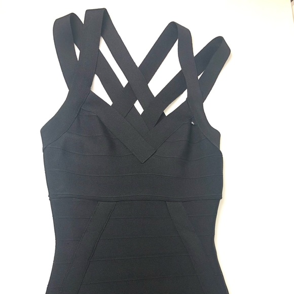 ** SOLD ** GUESS Black Bandage Bodycon Midi Sleeveless Dress - Picture 2 of 13
